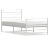 vidaXL Metal Bed Frame without Mattress with Footboard White 100x190cm