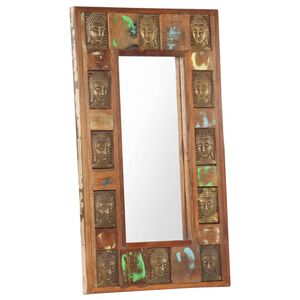 vidaXL Mirror with Buddha Cladding 50x80 cm Solid Reclaimed Wood
