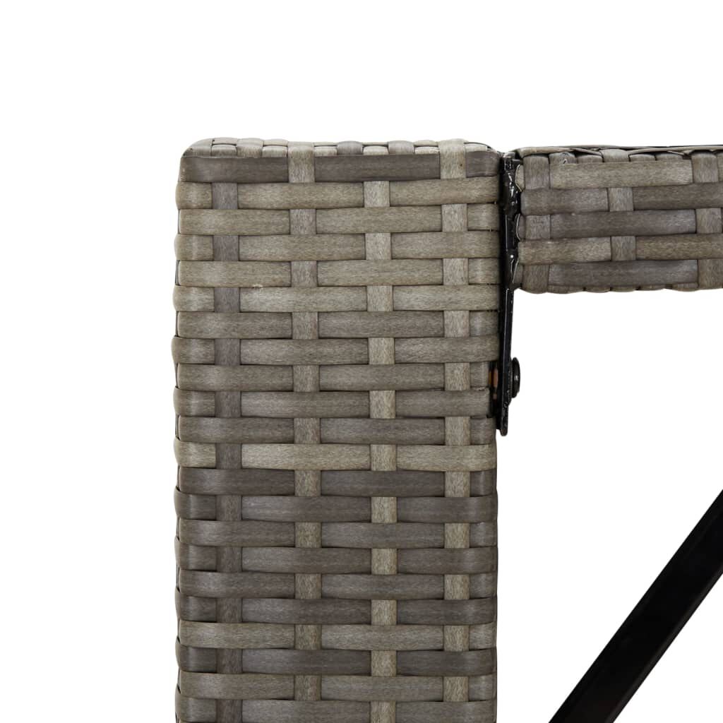 vidaXL Bar Table with Glass Top Grey 105x80x110 cm Poly Rattan