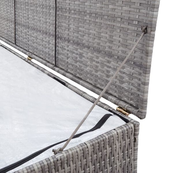 vidaXL Garden Storage Box Grey 120x50x60 cm Poly Rattan