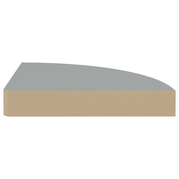 vidaXL Floating Corner Shelf Grey 25x25x3.8 cm MDF