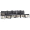 vidaXL 5 Piece Garden Lounge Set with Cushions Anthracite Poly Rattan