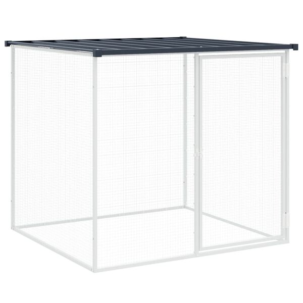 vidaXL Chicken Cage with Roof Anthracite 403x98x90 cm Galvanised Steel
