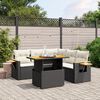 vidaXL 6 Piece Garden Sofa Set with Cushions Black Poly Rattan