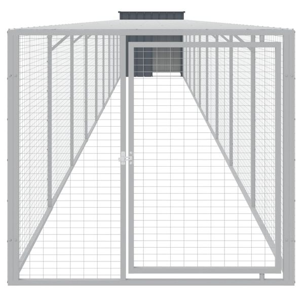 vidaXL Chicken Cage with Run Anthracite 110x1017x110 cm Galvanised Steel