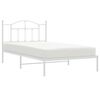 vidaXL Metal Bed Frame without Mattress with Headboard White 100x200cm