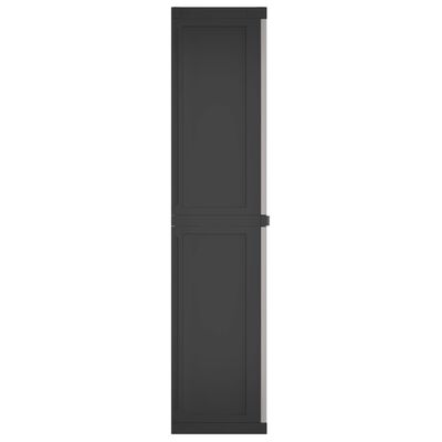 vidaXL Outdoor Storage Cabinet Grey and Black 65x37x165 cm PP