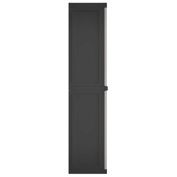 vidaXL Outdoor Storage Cabinet Grey and Black 65x37x165 cm PP