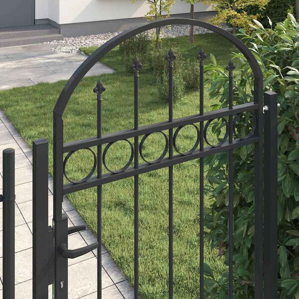 vidaXL Fence Gate Grey 102 x 200 cm Steel