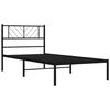 vidaXL Metal Bed Frame without Mattress with Headboard Black 100x190cm