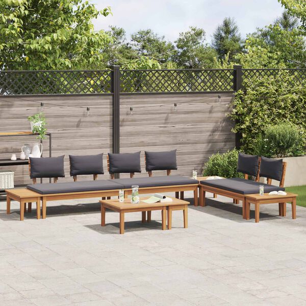 vidaXL Garden Sofa Set 5 pcs Brown and Grey