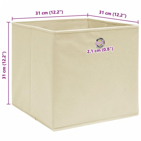 vidaXL Storage Boxes 4 pcs Cream 32x32x32 cm Fabric