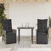 vidaXL Reclining Garden Chairs 2 pcs with Cushions Grey Poly Rattan