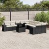 vidaXL 11 Piece Garden Sofa Set with Cushions Black Poly Rattan