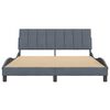 vidaXL Bed Frame without Mattress "Hanko" Dark Grey 152x203 cm Queen Velvet