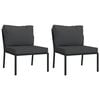 vidaXL 6 Piece Garden Lounge Set with Grey Cushions Steel