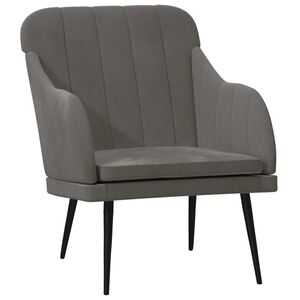 vidaXL Armchair Dark Grey 63x76x80 cm Velvet