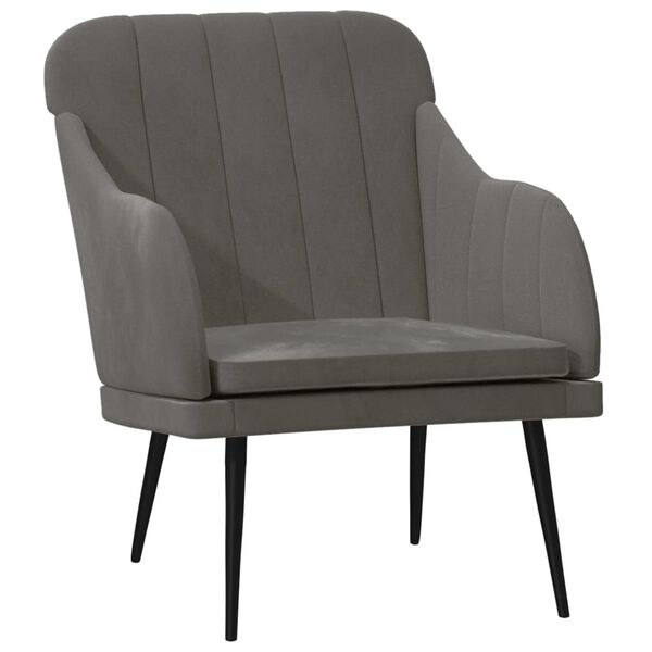 vidaXL Armchair Dark Grey 63x76x80 cm Velvet