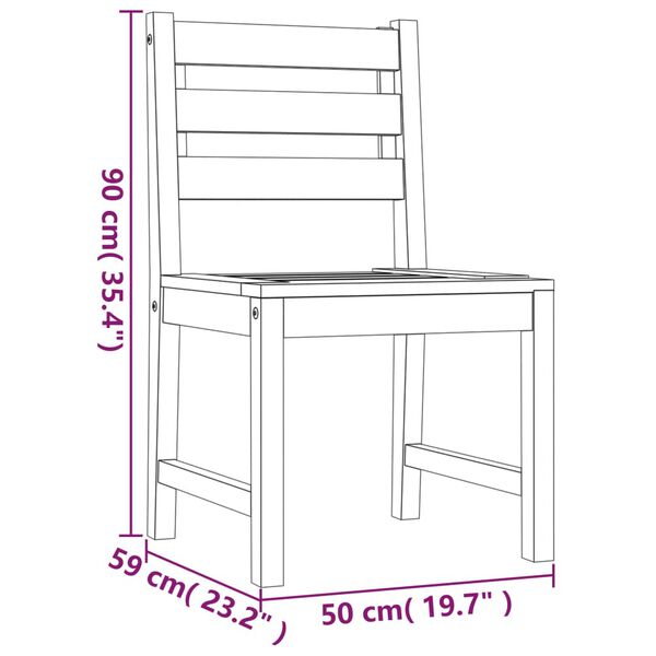 vidaXL 3 Piece Garden Dining Set Solid Wood Teak