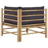 vidaXL 2 Piece Garden Lounge Set with Dark Grey Cushions Bamboo