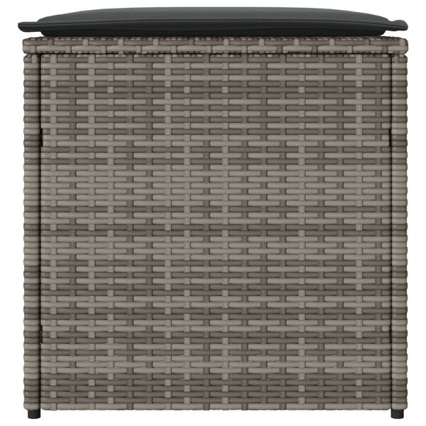 vidaXL Outdoor Storage Box Grey and Dark Grey Rattan Large Storage
