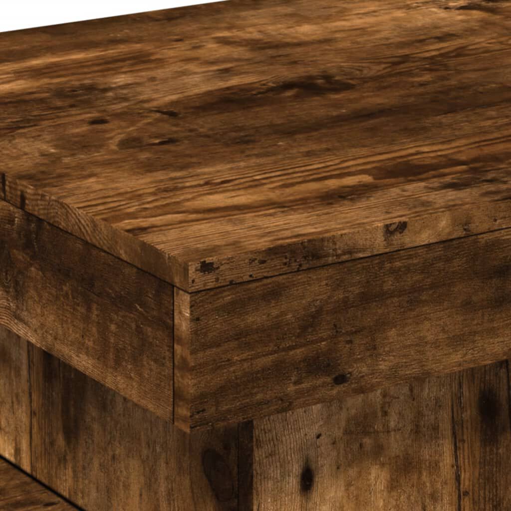 vidaXL Coffee Table with LED Lights Smoked Oak 50x50x40 cm