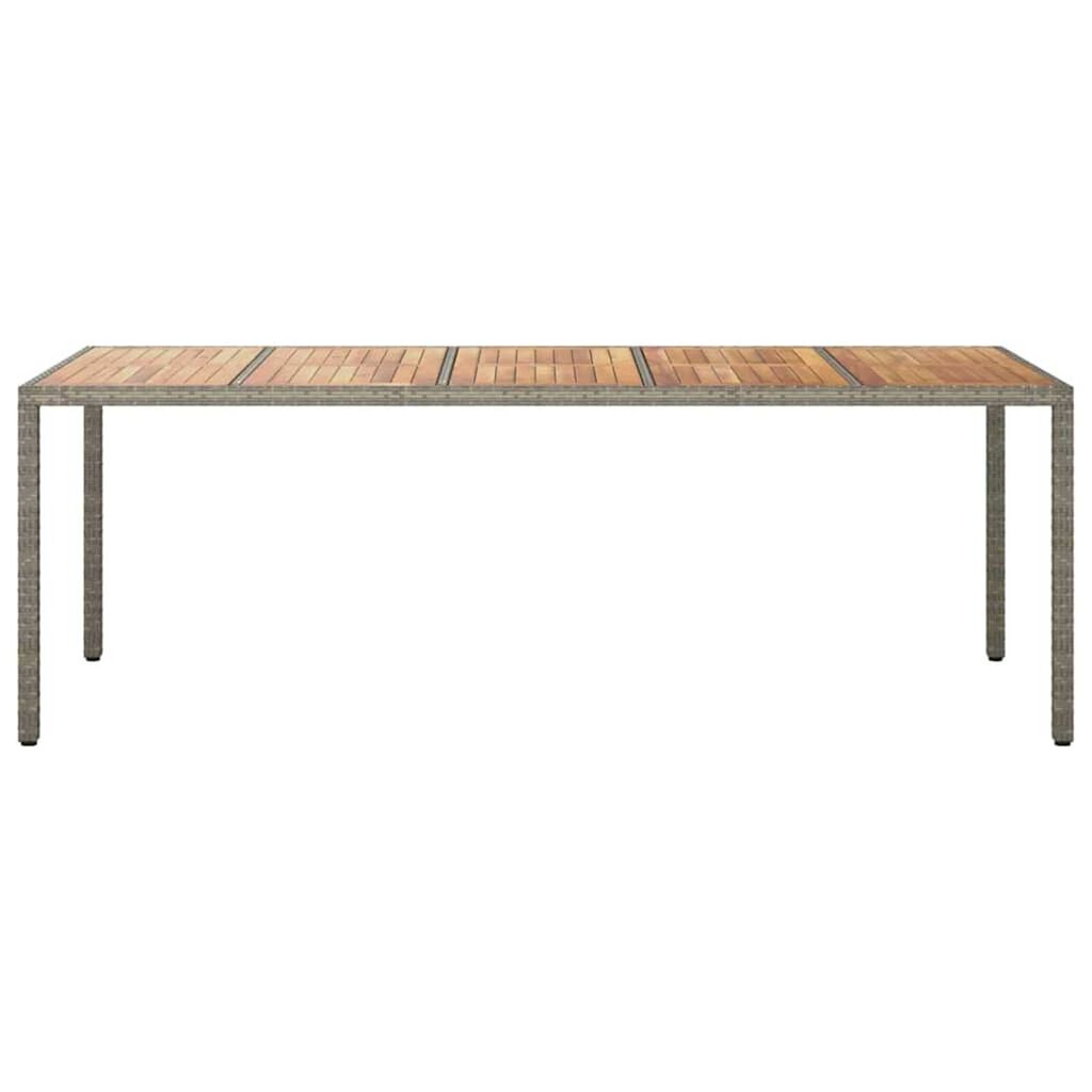 vidaXL Garden Dining Table Grey 250 x 100 x 75 cm Poly rattan