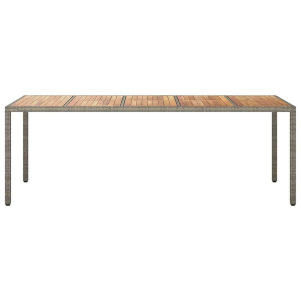 vidaXL Garden Dining Table Grey 250 x 100 x 75 cm Poly rattan