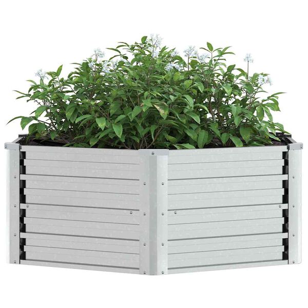 vidaXL Garden Raised Bed 129x45 cm Galvanized Steel Silver