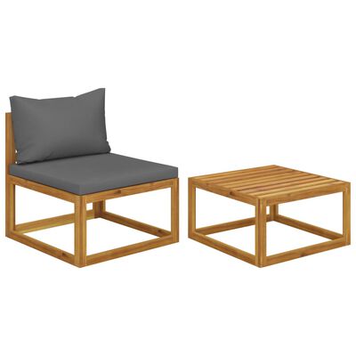 vidaXL 2 Piece Garden Sofa Set with Cushion Solid Acacia Wood