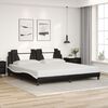 vidaXL Bed Frame "Viana" without Mattress Black and White 193x203 cm Faux Leather