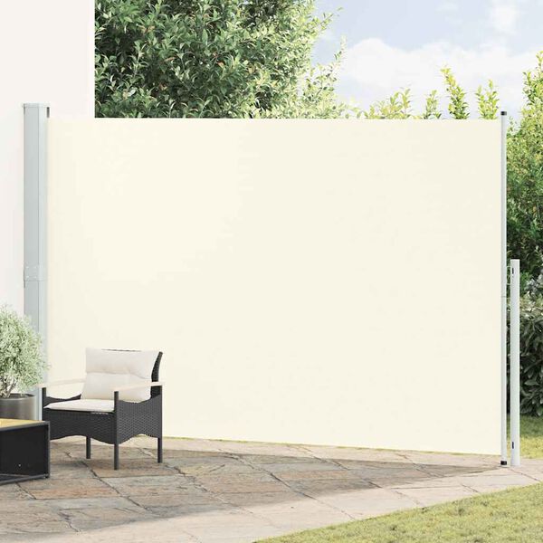 vidaXL Patio Retractable Side Awning 220x500 cm Cream