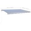 vidaXL Automatic Retractable Awning 500x300 cm Blue and White