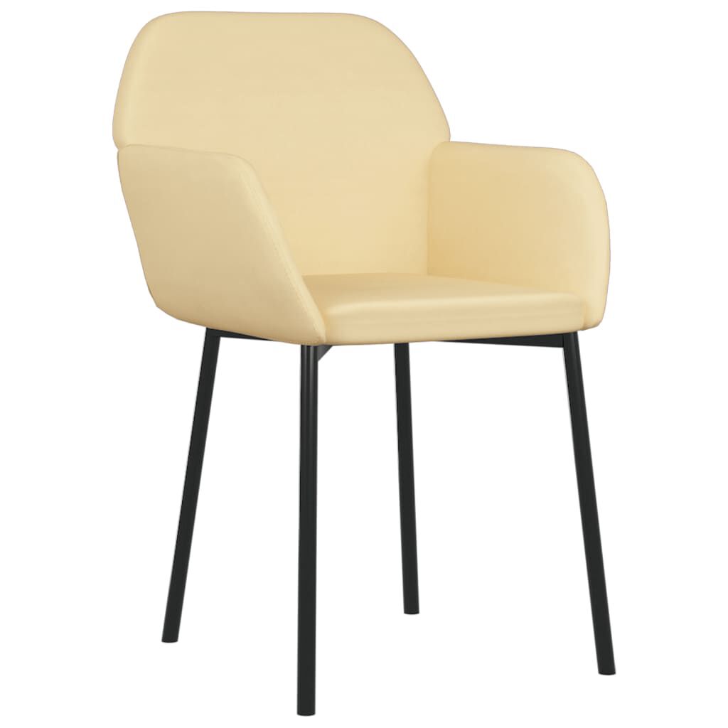 vidaXL Dining Chairs 2 pcs Cream Velvet
