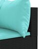 vidaXL 10 Piece Garden Sofa Set with Cushions Black Poly Rattan