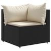 vidaXL 4 Piece Garden Lounge Set with Cushions Black Poly Rattan