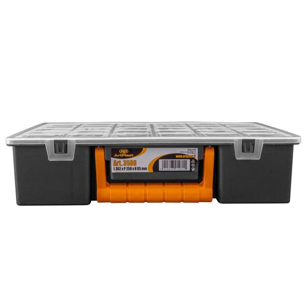 vidaXL Assortment Boxes 2 pcs with Removable Dividers 360x250x85 mm PP