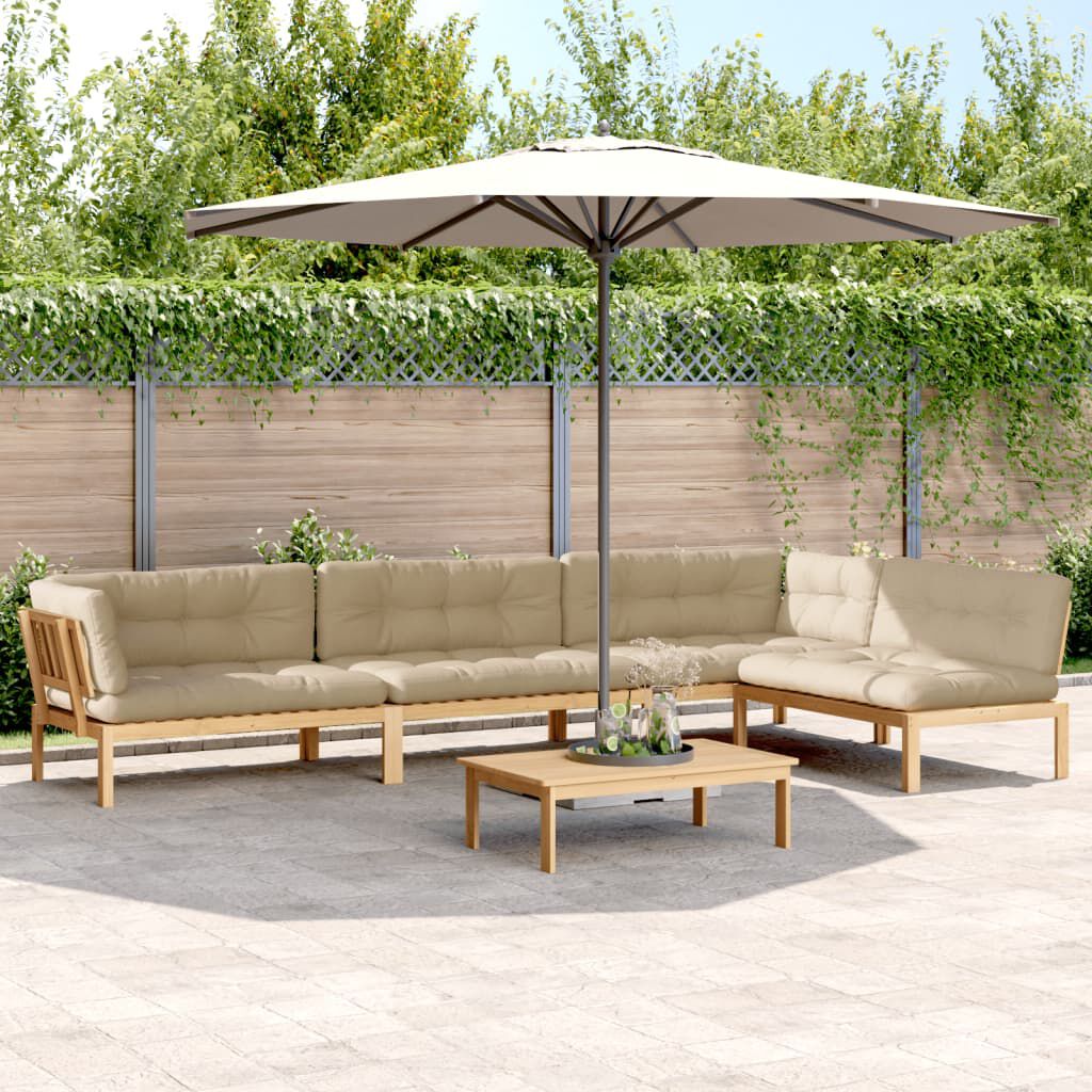 vidaXL 5 Piece Garden Pallet Sofa Set with Cushions Solid Wood Acacia