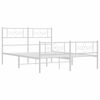 vidaXL Metal Bed Frame without Mattress with Footboard White 135x190cm