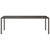 vidaXL Garden Table Brown 250x100x75 cm Tempered Glass and Poly Rattan