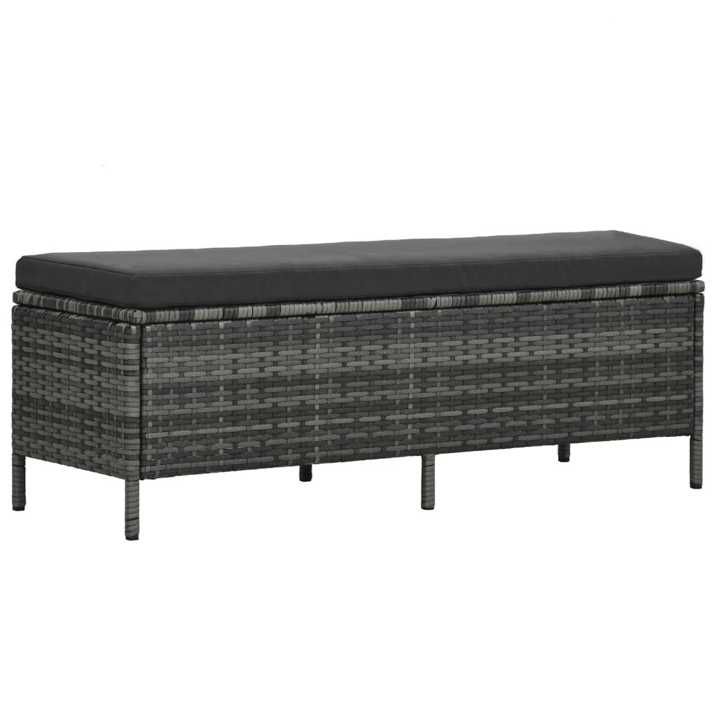 vidaXL 3 Piece Garden Lounge Set with Cushions Poly Rattan Grey