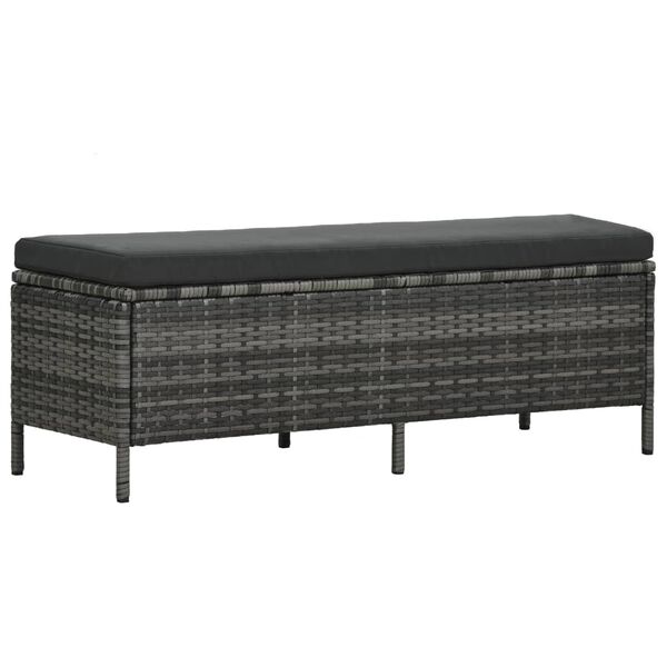 vidaXL 3 Piece Garden Lounge Set with Cushions Poly Rattan Grey