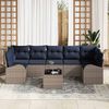 vidaXL Garden Sofa Set Grey and Navy 55 x 55 x 37 cm Poly Rattan