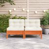 vidaXL Garden Sofa Armless with Cushions Wax Brown Solid Wood Pine
