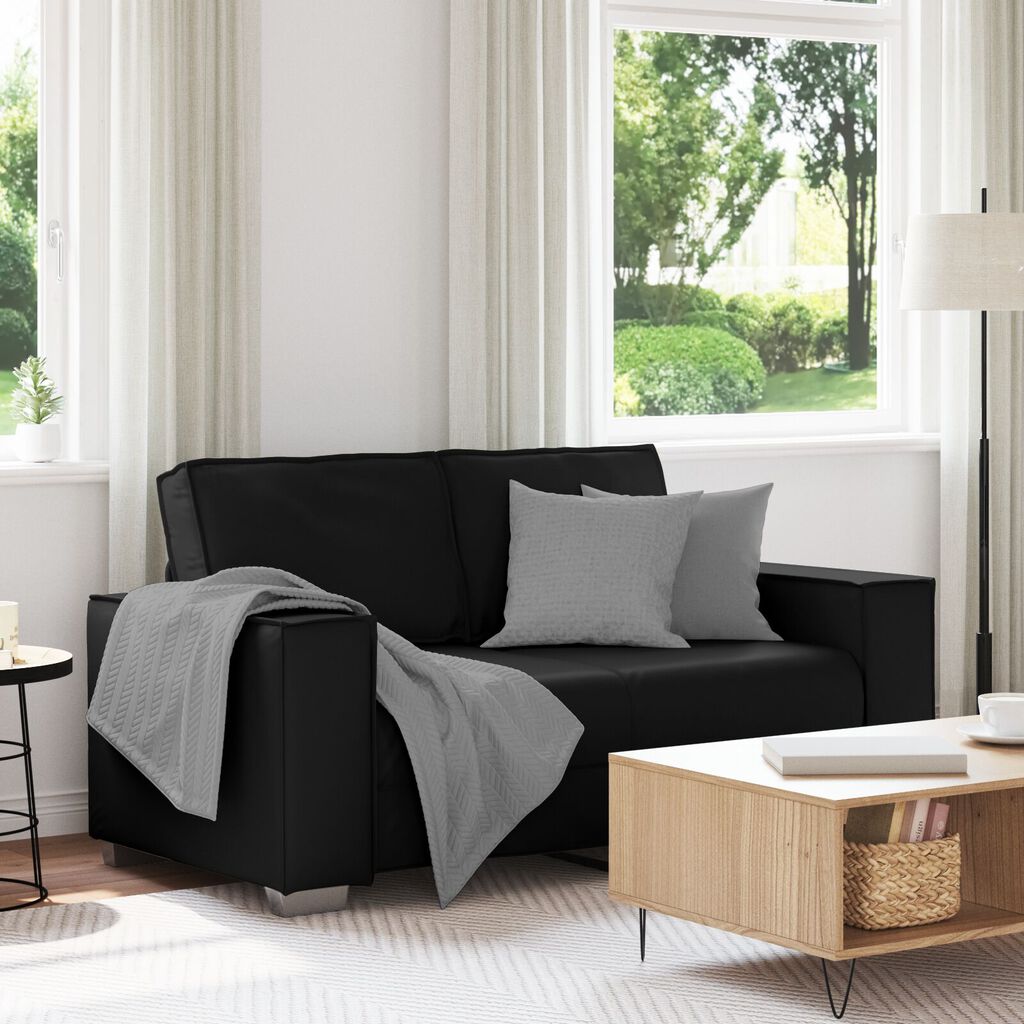 vidaXL Loveseat Sofa Black 120 cm Faux Leather
