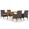 vidaXL 5 Piece Garden Dining Set Brown
