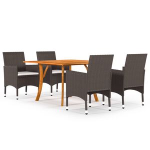 vidaXL 5 Piece Garden Dining Set Brown