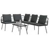 vidaXL Garden Sofa Set with Cushion 2 pcs Black Poly Rattan