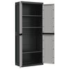 vidaXL Outdoor Storage Cabinet Grey and Black 65x37x165 cm PP