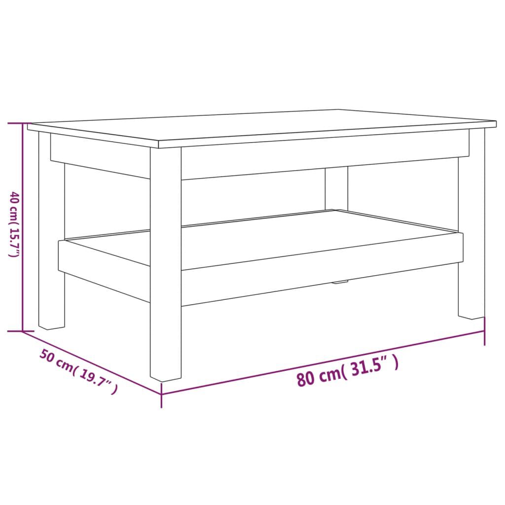 vidaXL Coffee Table 80x50x40 cm Solid Wood Pine